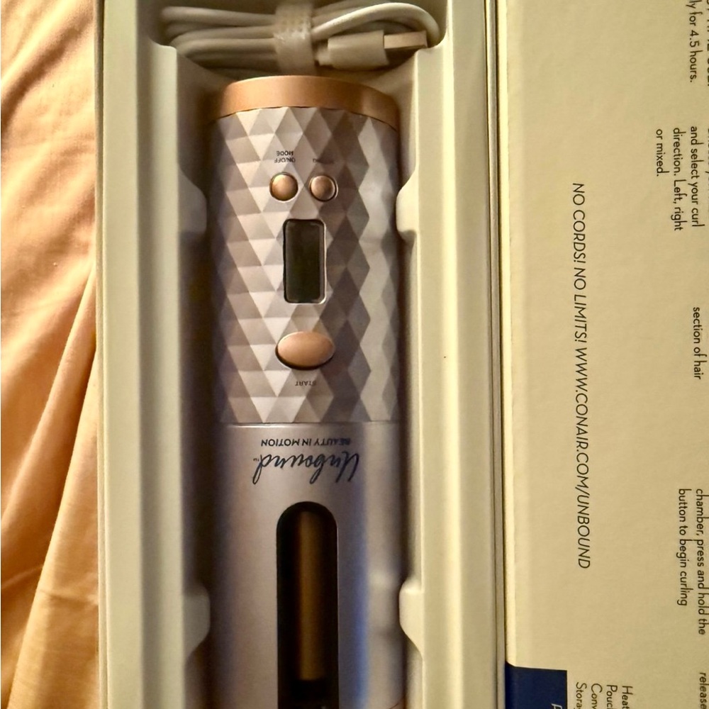 Unbound automatic Curling Iron in Rose Gold and Silver new